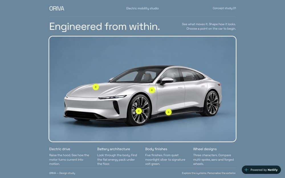Oriva - Interactive EV Engineering Concept
