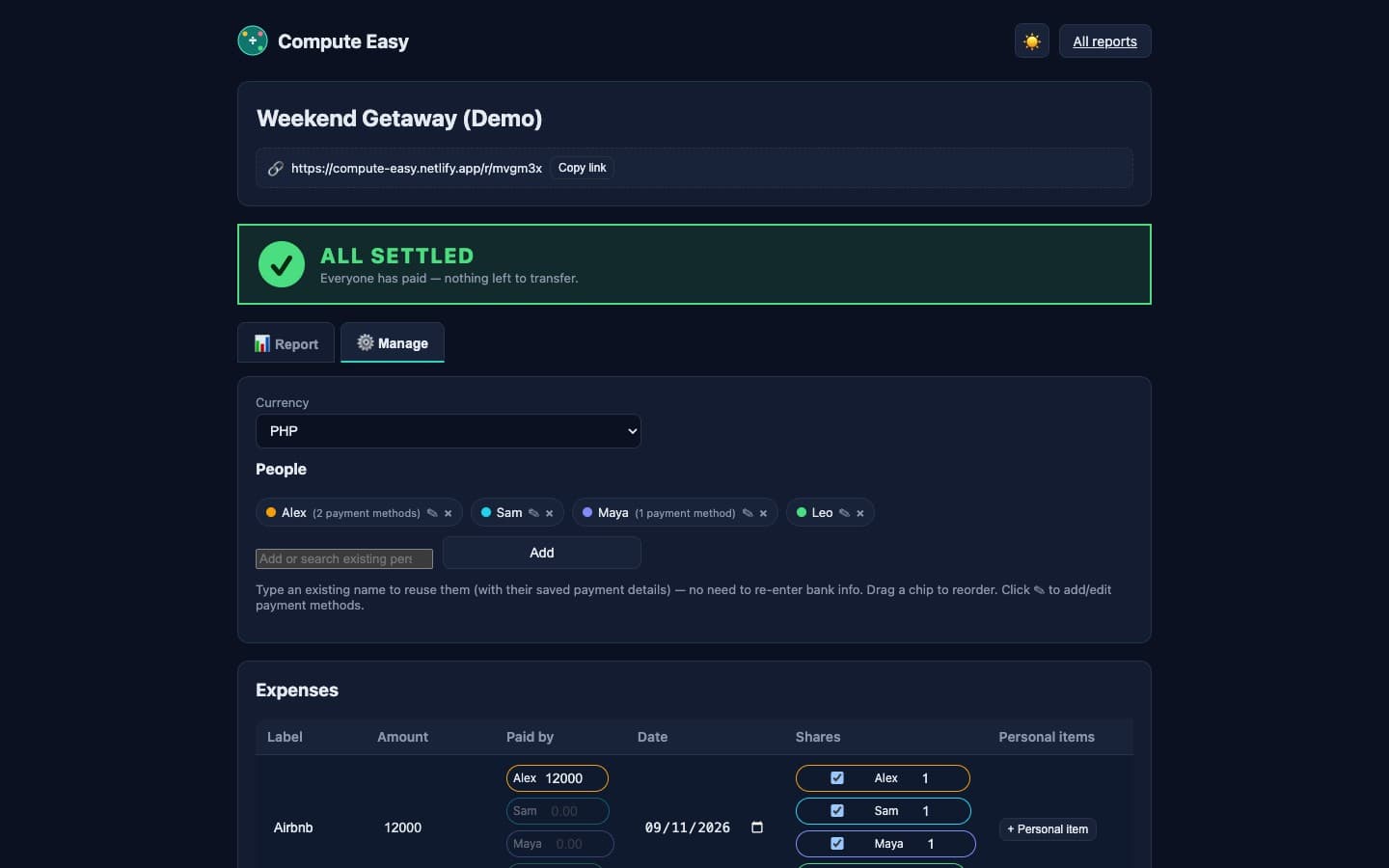 Compute Easy - Group Expense Splitter — gallery 4